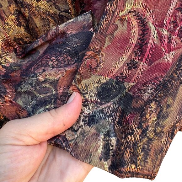 JBT Sport Petite By Fritzi Vintage Womens Paisley Jacquard One Button Blazer PM - Picture 6 of 11